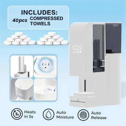 【NEW A39M】 Hot Face Towel Warmer Machine,Automatic Hot Towel Dispenser,131°F Adjustable Constant Temperature