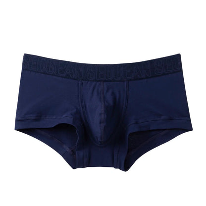SEOBEAN Men's Breathable Cotton Boxer Shorts U-Convex Pouch Low-Waist Soft Stretch Underwear for Daily Casual & Intimate Wear