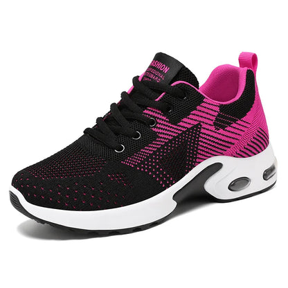 Spring Autumn Women Mesh Breathable Sports Shoes Lady Non-slip Running Shoes Adult Student Commuter Casual Shoes Everyday Casual