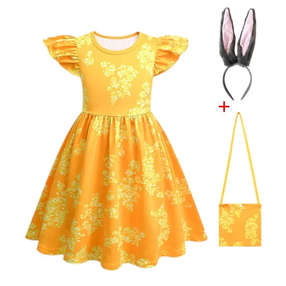 Zootopia Shakira Stage Costume Judy Rabbit Nick  Cosplay Suit Children's Performance Clothes Polyester Long Sleeve round Neck