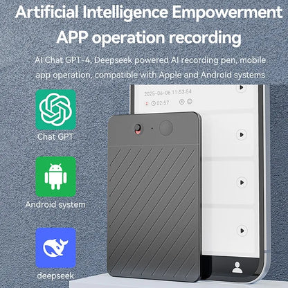 AI Voice Recorder Transcribe & Summarization with ChatGPT Audio Recorder AI Notetaking Device for Lecture Meeting Call Interview