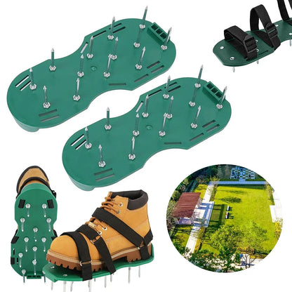 Lawn Aerator Spikes Shoes Grass Cultivator Shoes Spikes Nail Aerators Yard Garden Tool Soil Scarifiers Shoes Grass Cultivator
