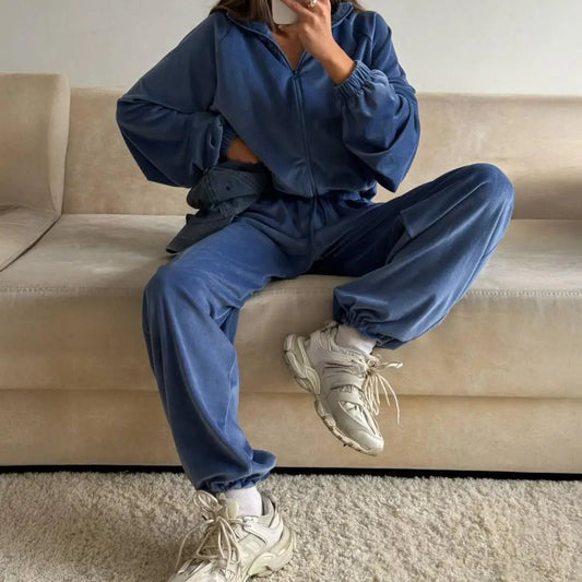 Casual Pants Suit 2026 Spring Autumn Cardigan Sweatshirts Sports Women Fashion Street Long-sleeved Jacket Trousers Two-piece Set
