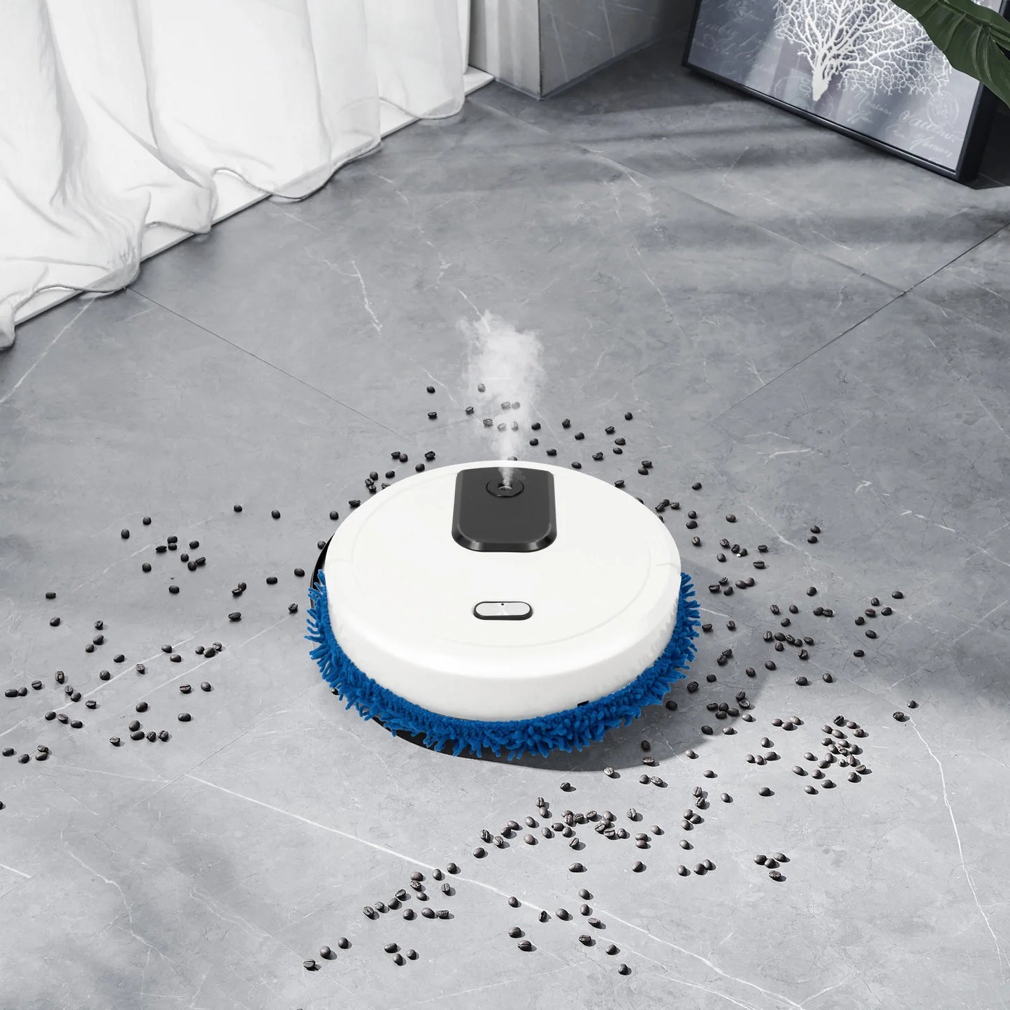 Auto Smart Robotic Mopping Machine Wet Dry Dual Use 10000RPM 60min Floor Cleaner with Spray Humidifying ABS Home Kitchen Tile