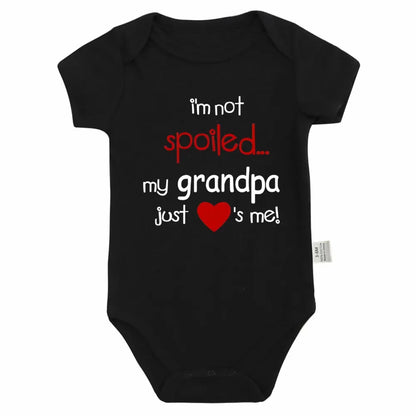 I'm Not Spoiled My Grandma Loves Me Baby Romper Crawling Clothes Triangle Onesies Newborn Baby Clothes Onesies for Babies