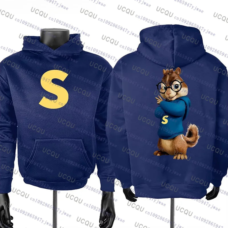 Alvin and The Chipmunks 2026 Fashion Unisex Casual Sportswear Men's Hoody Alvin Chipmunk Cosplay Costume Kid Adult Pullover Top