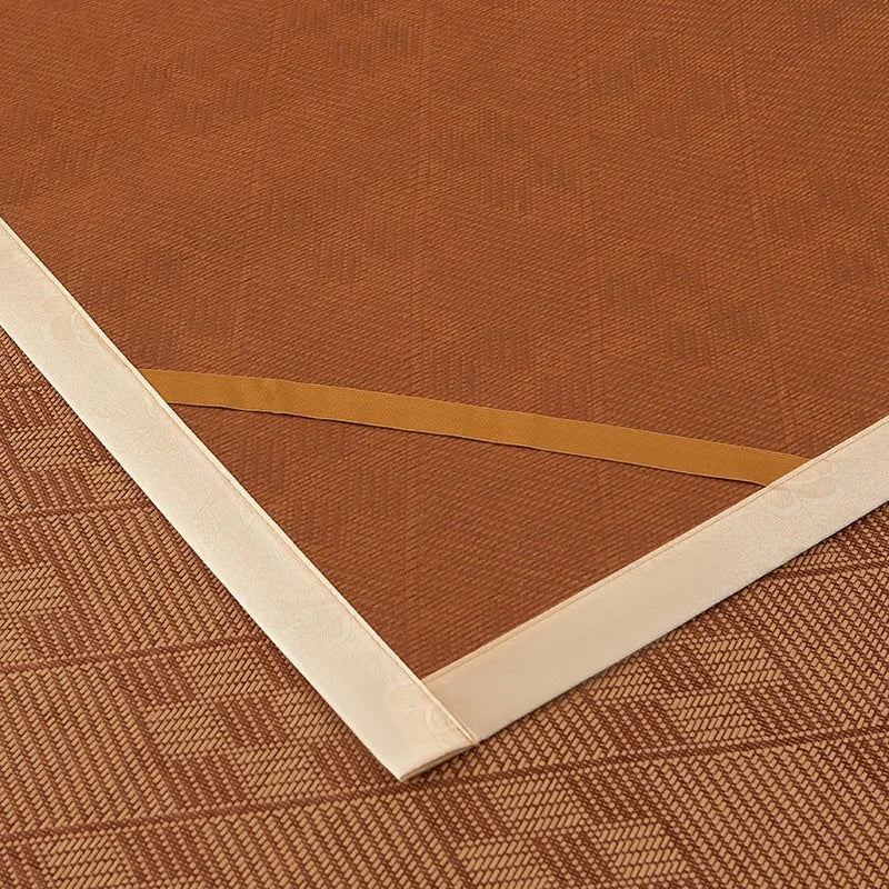 Summer Cool Rattan Mat Sets Natural Plant Fiber Ice Mats with Pillowcase Foldable Non-Slip Breathable Cooling Mattress Cover
