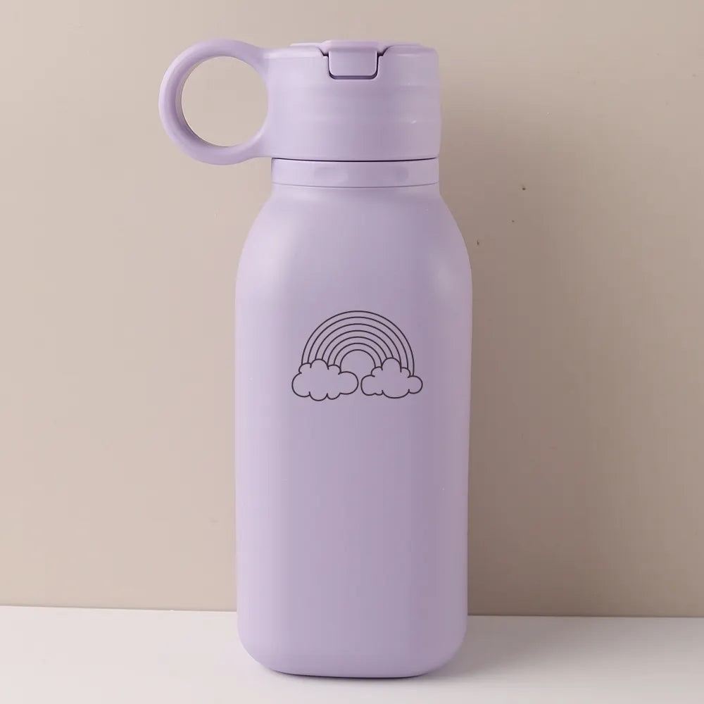 450ml Custom Name Silicone Straw Cup, Personalized Cartoon Pattern