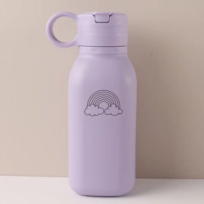 450ml Custom Name Silicone Straw Cup, Personalized Cartoon Pattern