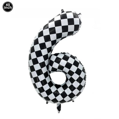 40'' Number Race Car Balloon Racetrack Balloon Truck Bike Wheels Tire Racing Car Theme Party Supplies Boys' Birthday Party Favor