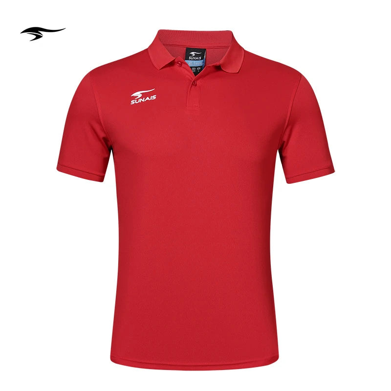SUNAIS Men's Quick Dry Polo Shirt Breathable Football Training Short Sleeve T-shirt Outdoor Daily Casual Tops 730613