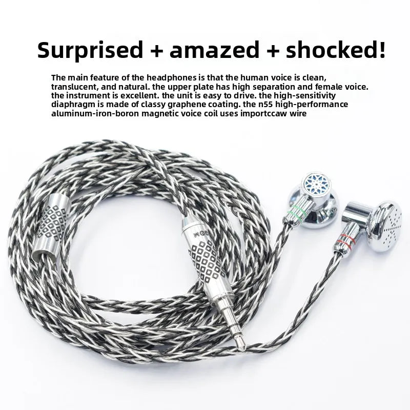 QIGOM S40A Blue Sage HiFi Wired Flat Head Earphones 15.4mm Dynamic Driver Music Monitors Headphones Earbuds with MMCX Cable