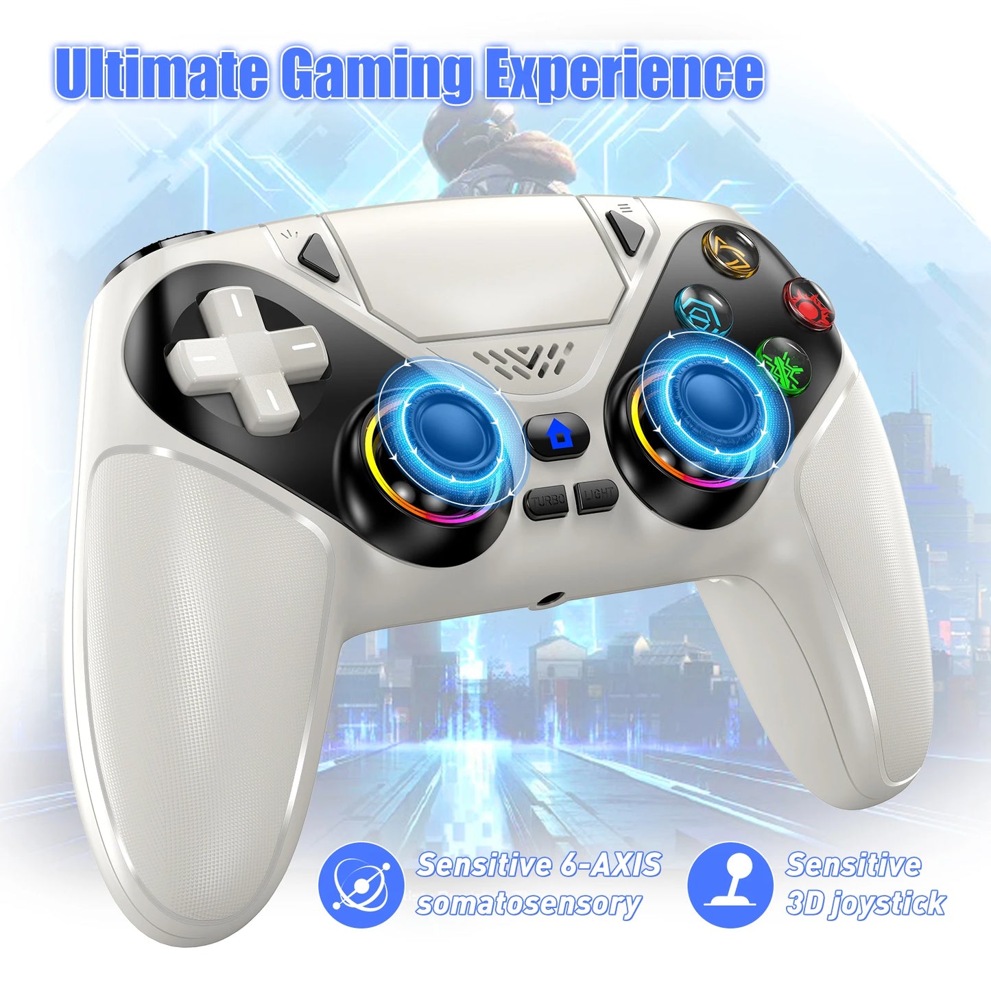 RGB Wireless Gamepad,For Playstation 5/PS5 Controller,With Turbo Dual Sense Vibrate Programming 3D Gaming Controller Console