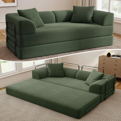 Cloud Boneless Convertible Floor Sofa Bed, 70" 5-in-1 Foldable Compressed Loveseat Lounge Sleeper 2 Seater Couches