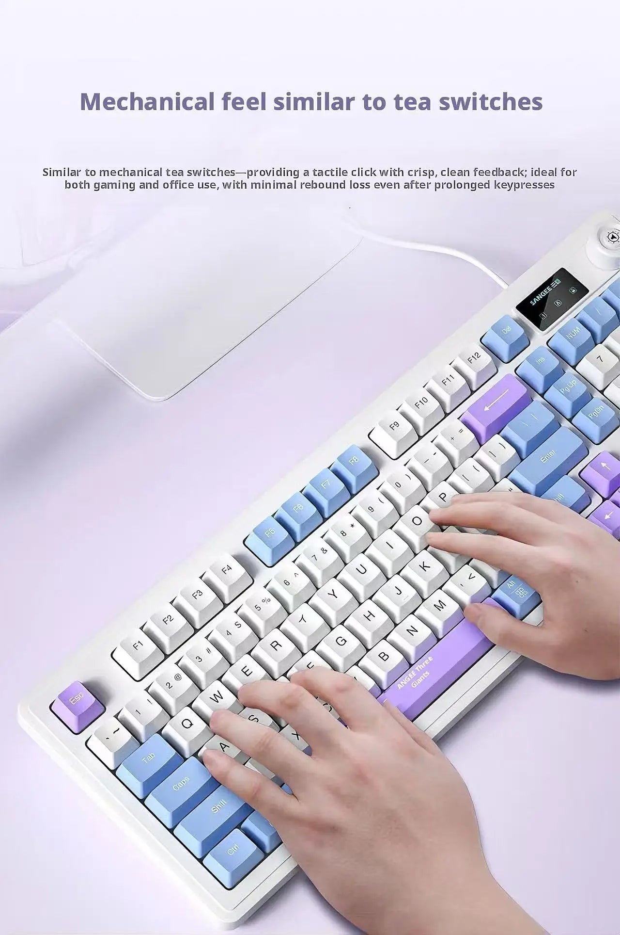 Wired Mechanical Feel Keyboard Mouse Set RGB Glow Low Noise Ultra Thin Gaming Combo Fashion High Value Computer Office Kit
