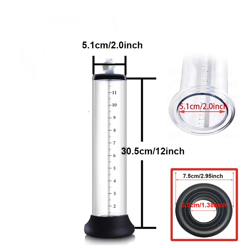 Acrylic Penis Pump Manual Penis Enlarger Sex Toy For Men Vacuum Pump Male Masturbation Penis Extender Trainer Adults Sex Product