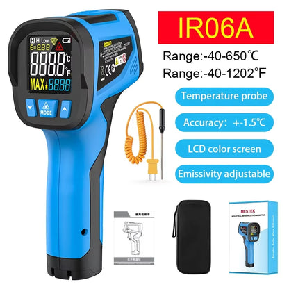 -50 to 800 Degree Mestek Digital Infrared Thermometer Laser Temperature Meter Non-contact Pyrometer Hygrometer IR Thermometer