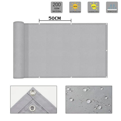 300D Waterproof Fence Sail Balcony Railing Privacy Screen Rainproof Anti-UV Terrace Wind Barrier Fabric Sunblock Shade Cloth