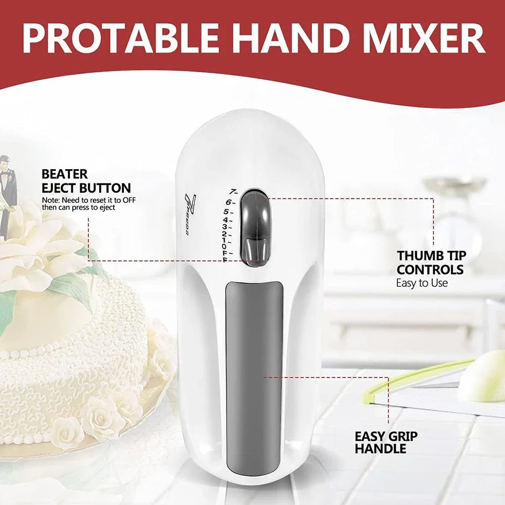 Multifunctional 7 Speed 100W Electric Handheld Mixer Egg Beater Automatic Cream Food Cake Baking Dough Mixer Food Blender Mixer