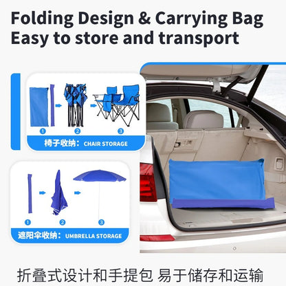 Factory direct sales outdoor leisure beach chair sunshade ice pack double  portable camping chair folding  wholesale