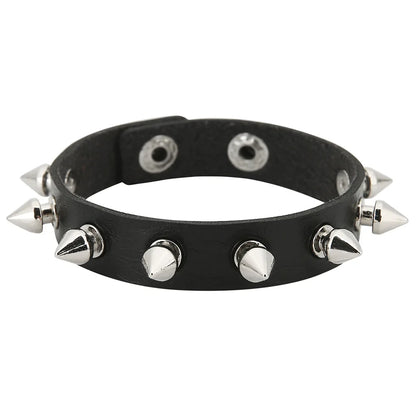 Punk Bracelets PU Leather Studded Bracelet Adjustable Goth Cuff Bracelet Gothic Rivet Buckle Wristband for Men Women Emo Jewelry