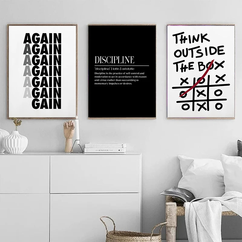 Motivational Quotes Inspirational Discipline Prints Poster Canvas Painting Modern Wall Art Picture for Living Room Home Decor