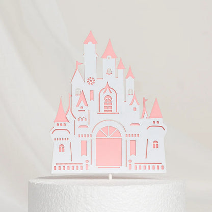 Castle Cake Topper Flag Rainbow Anniversary Cupcake Toppers For Wedding Happy Birthday Party Baking Decoration Happy New Year