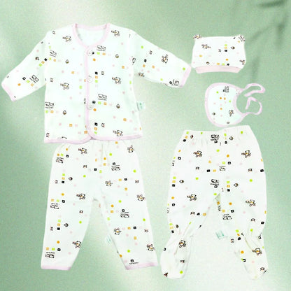 5 Pcs/set Newborn Baby 0-3 Month Clothing Set Babies T-Shirt Pants Hat Boy Girl Clothes Cotton Set