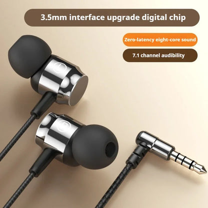 EARDECO 6D Stereo Headsets Metal Type C&3.5mm Wired Gamer Earphones Magnetic In-Ear Headphones For Samsung Handfree HD Call
