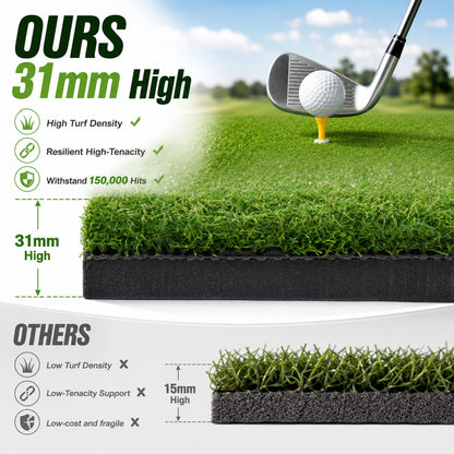 Golf Turf Mat, 5x4ft Training Aid Practice Equipment, Outdoor Indoor Artificial Turf Mat with Balls, Tees, for Backyard Chipping Garage Driving Range Simulators