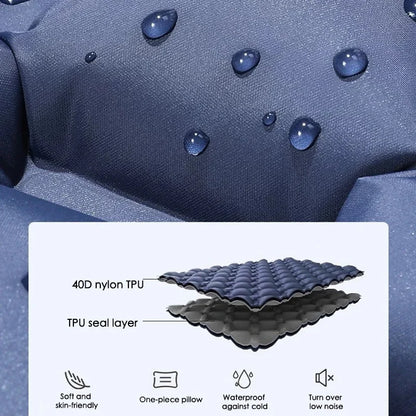 Outdoor Camping Sleeping Pad Folding Sleep Mat Beach Inflat Mattress with Pillows Ultralight Air Mat Travel Hiking New