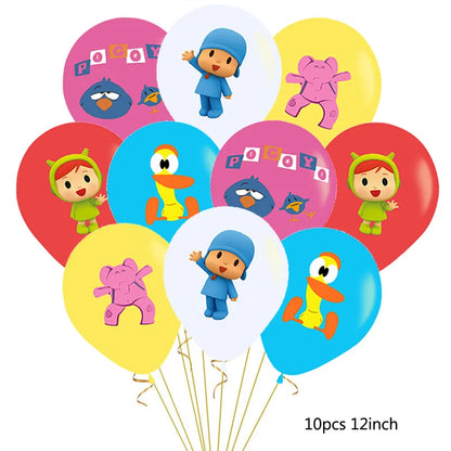 Pocoyoed Foil Air Balloons Eily Pato Latex Ballons Elephant PP Party Happy Birthday Banner Baby Shower Decoration Kids Boys Toys