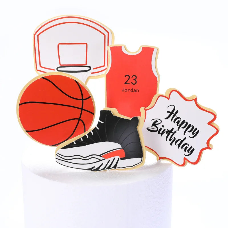 Football Cake Topper Boy Girl Soccer Happy Birthday Cupcake Toppers Party Dessert Wedding Decoration Baby Shower Baking Supplies