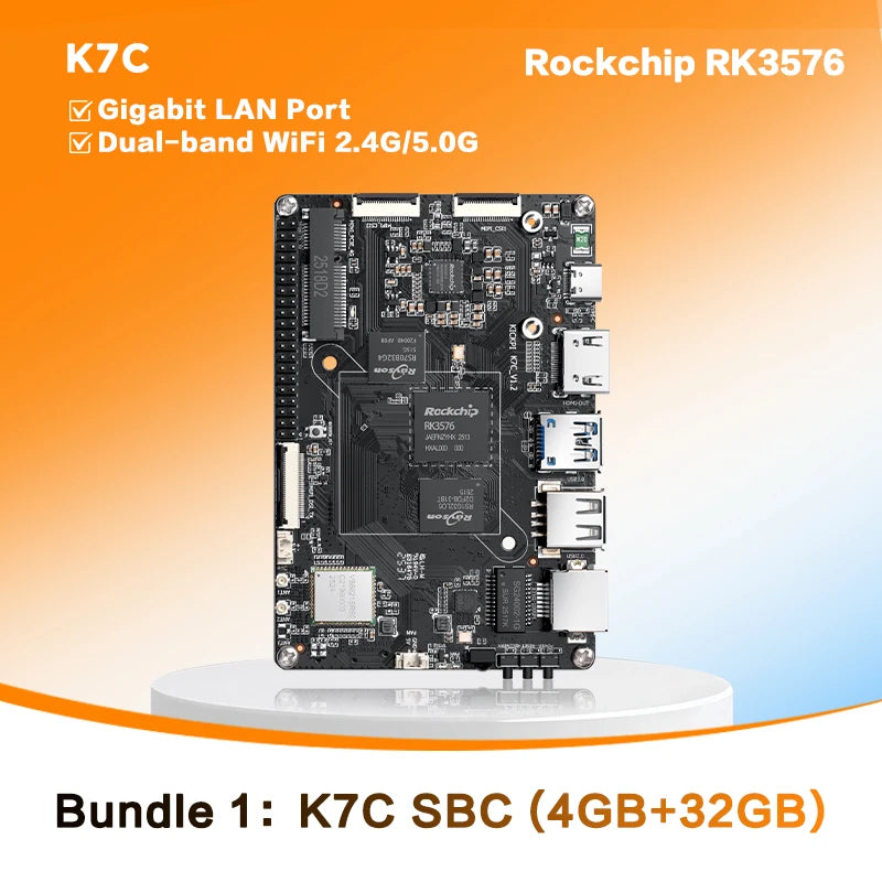 KICKPI K7C Single Board Computer,Rockchip RK3576 Development Board Android Debian Ubuntu OS for Internet of Things, Smart Home