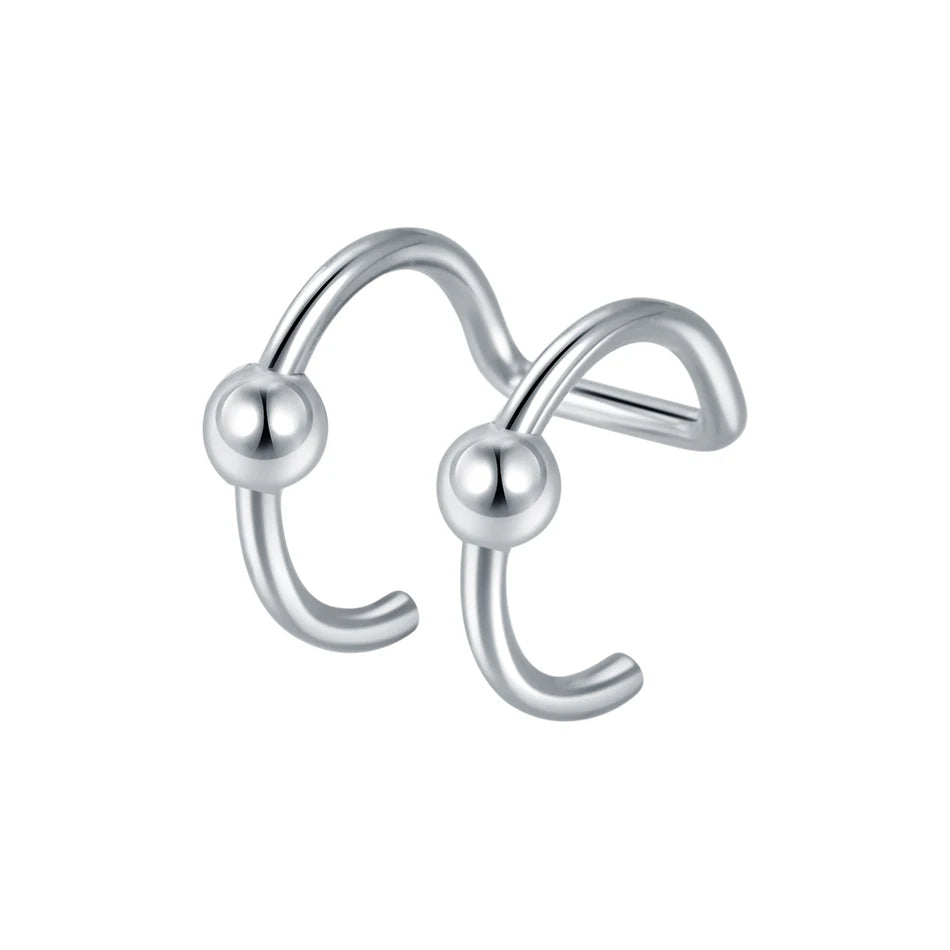 1PC Stainless Steel Fake Nose Ring Hoop Septum Rings Non-Pierced C Clip Lip Ring Earring Fake Nose Piercings Women Body Jewelry