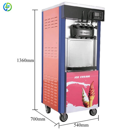 Customized Ice Cream Making Machines 22-28L/H Icecream Maker 3 Flavor Commercial Soft Serve Ice Cream Machine for Business Price