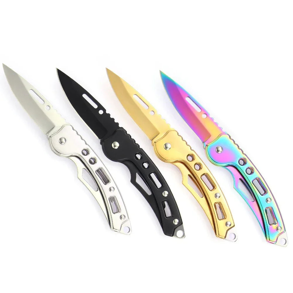 Colorful Keychain Folding Knife | Stainless Steel Blade | Compact Outdoor Carry