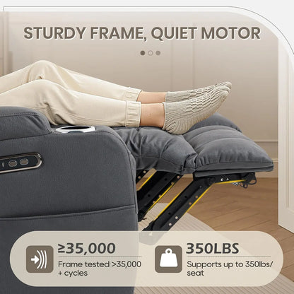 Wall Hugger Power Reclining Loveseat with Manual Adjustable Headrests, Electric Recliner Sofa with USB/Type-C Ports,, Custom