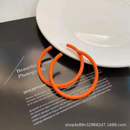 Simple Big Round Star Heart Hoop Earrings For Women Geometric Plastic Exaggerated Earring Hyperbole Trendy Ring Earrings Jewelry
