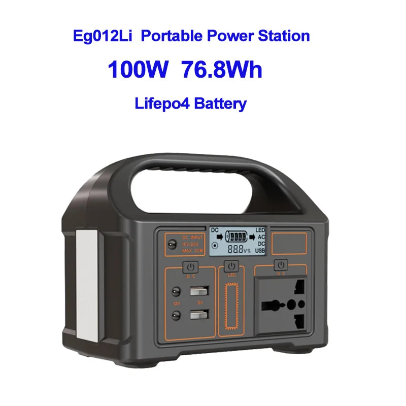 LiFePO4 Portable Power Station 1000W 902WH Mobile Power Supply Solar Generator 500W 300W 100W Battery Power Storage For Camping