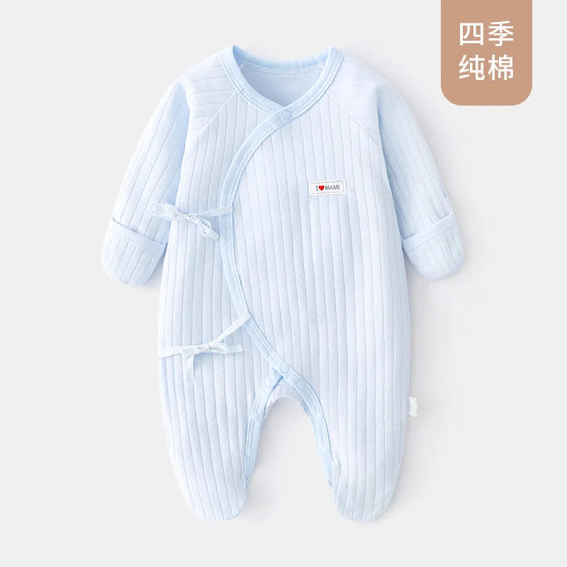 Hand-Wrapped Foot Onesie Baby Cotton Butterfly Clothes Newborn Clothes Newborn Baby Monk Clothes Ha Yi Climbing Clothes