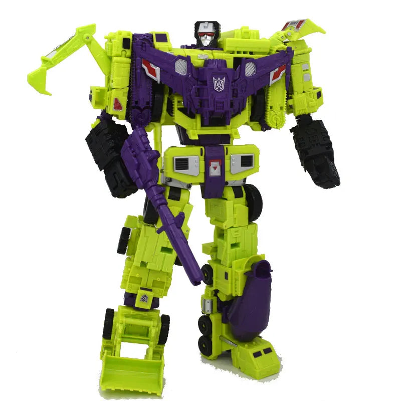HZX 6 en 1 Devastator Haizhixing juguetes de transformación figura de acción de Anime KO G1 Robot avión vehículo de ingeniería m
