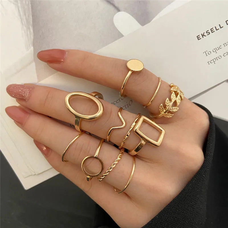 Silver Color Crystal Rings Set for Women, Cubic Zirconia Moon Arrow Flower Heart Finger Wedding Rings, Female Fashion Jewelry