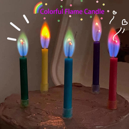 Multicolored Colored Colorful Flame Candles Wedding Party Birthday Cake Decoration Supplies for Children Kids