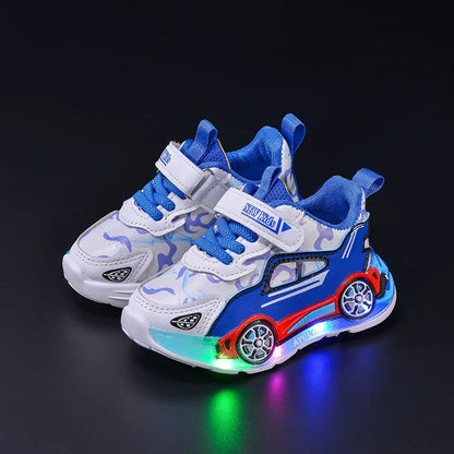 Fashion Girls Shoes Spring New Kids Shoes Soft Sole Boys' LED Light Shoe Simple Child Sports Shoes Anti Slip Girl Casual Shoe