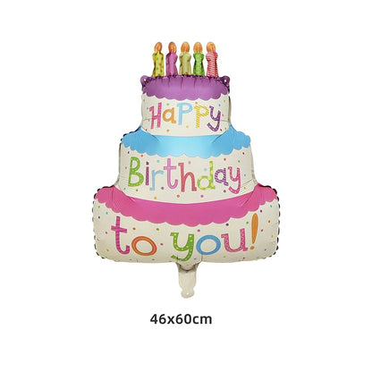 Happy Birthday Cake Theme Balloons Birthday Party Matte ice cream candy Baby Shower Decors Foil Balloon