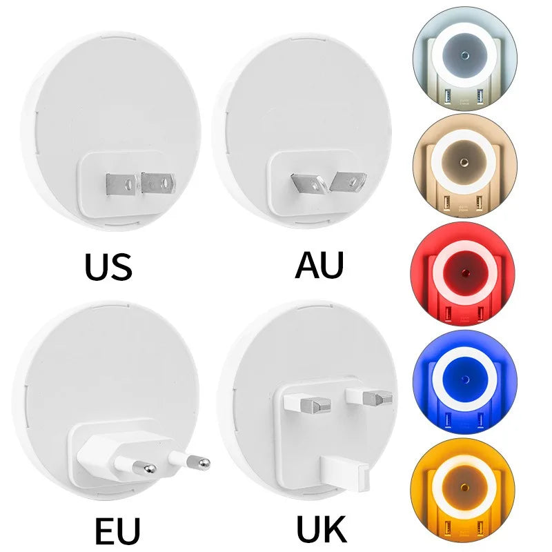 Intelligent Motion Sensor Night Light Auto On/Off Wireless Night Light LED Plug-in Wall Lamp Bedroom Bedside Lamp Home Lighting