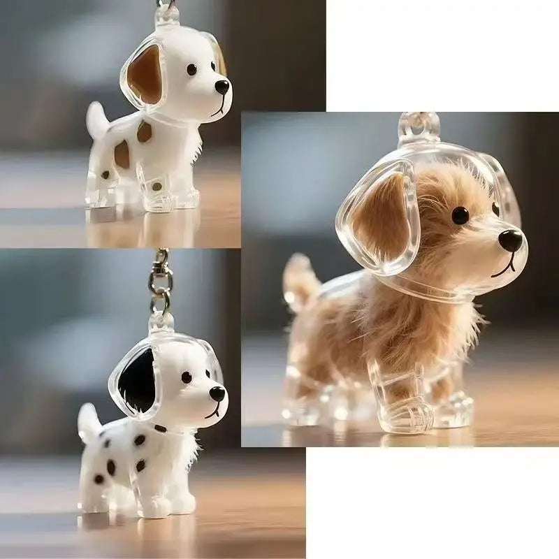Animal Zinc Alloy 3D Pet Keychain Charm | DIY Dog Hair Storage Pendant | Bag & Keyring Accessory