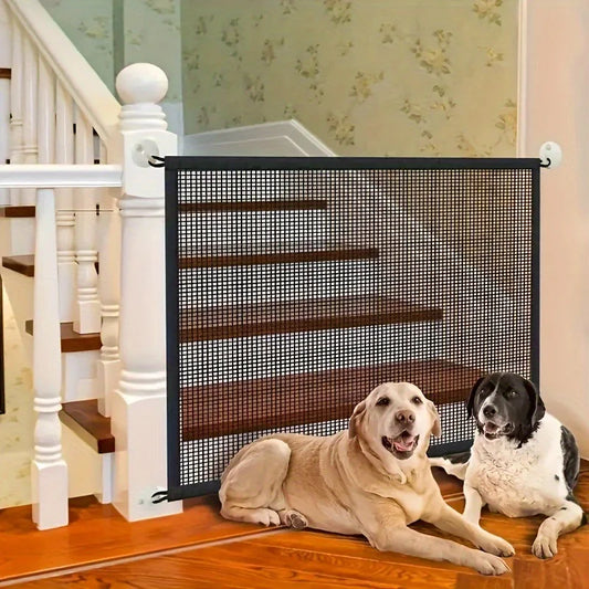 Pet Dog Barrier Fences with 4pcs Hook Pet Isolated Network Stairs Gate New Folding Breathable Mesh Playpen for Dog Safety Fence