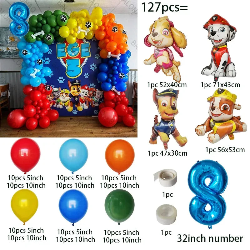 1set Paw Patrol Balloons Kids Birthday Party Supplies Cute Cartoon Anime Patrol Canine Theme Party Decoration Chase Toy Gifts